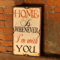 Kovová cedule Home is whenever 56cm