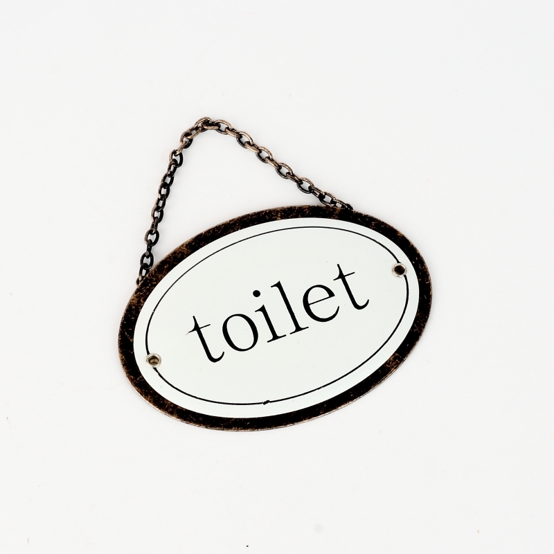 Kovová cedule na dveře TOILET 12x8cm