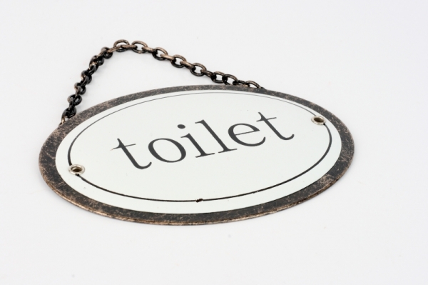 Kovová cedule na dveře TOILET 12x8cm