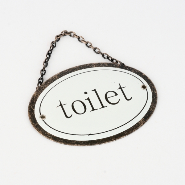Kovová cedule na dveře TOILET 12x8cm