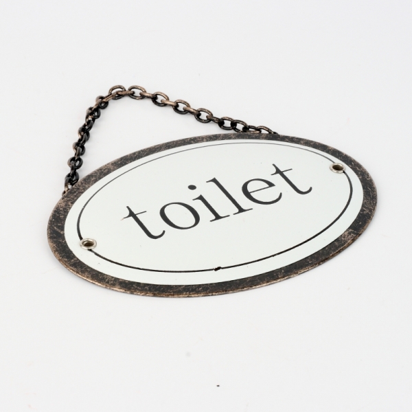 Kovová cedule na dveře TOILET 12x8cm