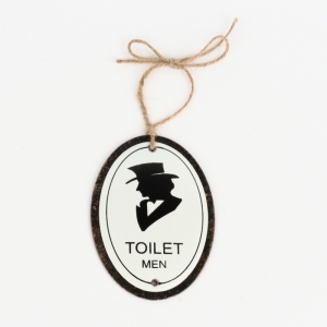 Kovová cedulka na wc TOILET MEN 11x8cm