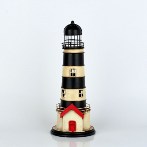 Kovová dekorace a pokladnička maják 32cm