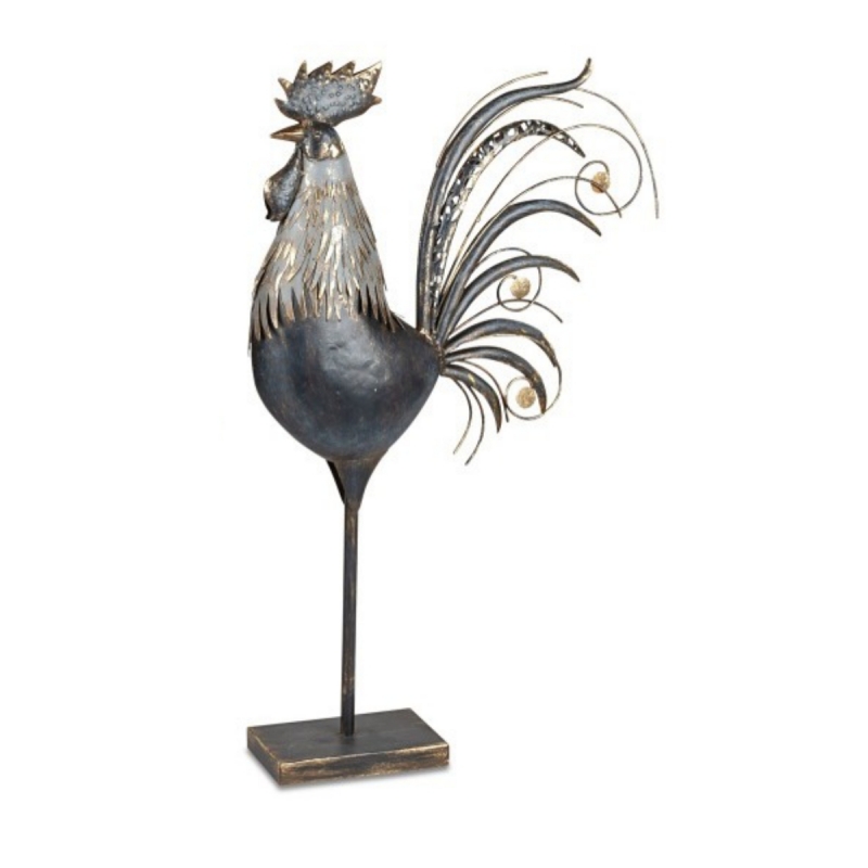 Kovová dekorace kohout 60cm
