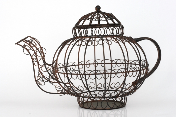 Kovová dekorace konvice 25x40x25cm