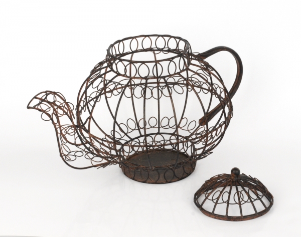 Kovová dekorace konvice 25x40x25cm