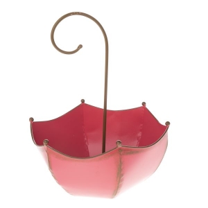 Kovová dekorace na stůl - deštník červený 38cm