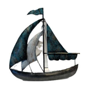 Kovová dekorace na zeď loď 22x22cm