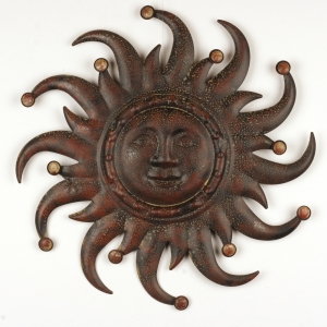 Kovová dekorace na zeď slunce 51cm