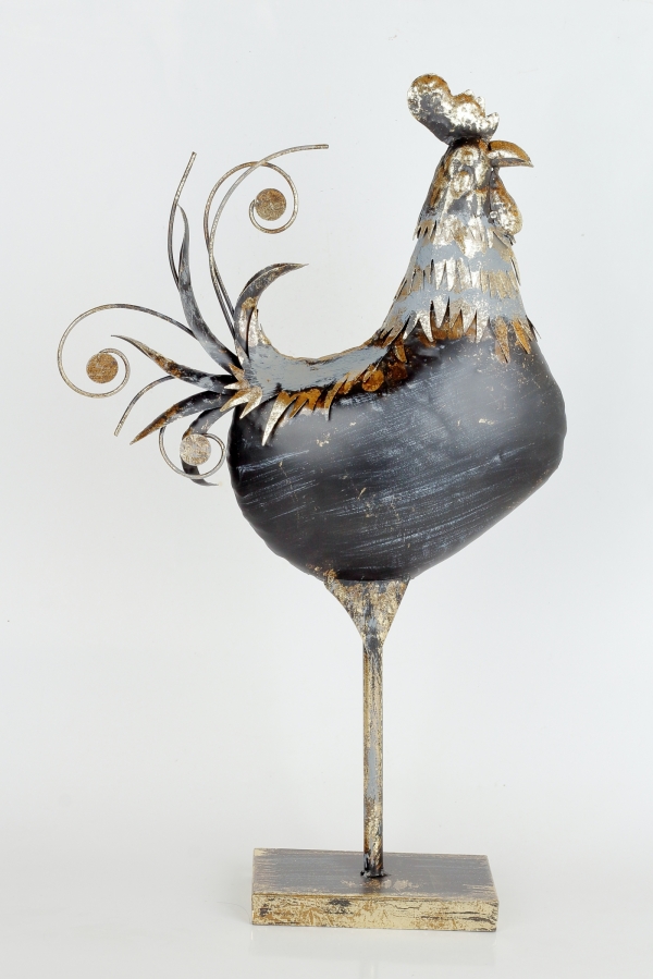 Kovová dekorace slepice 55cm