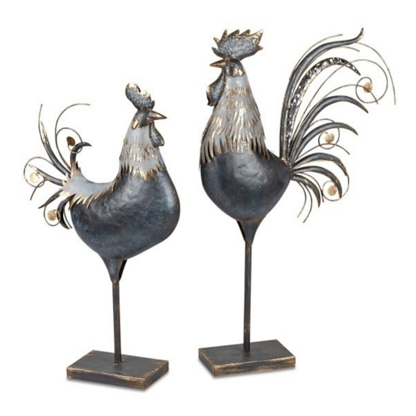 Kovová dekorace slepice 55cm