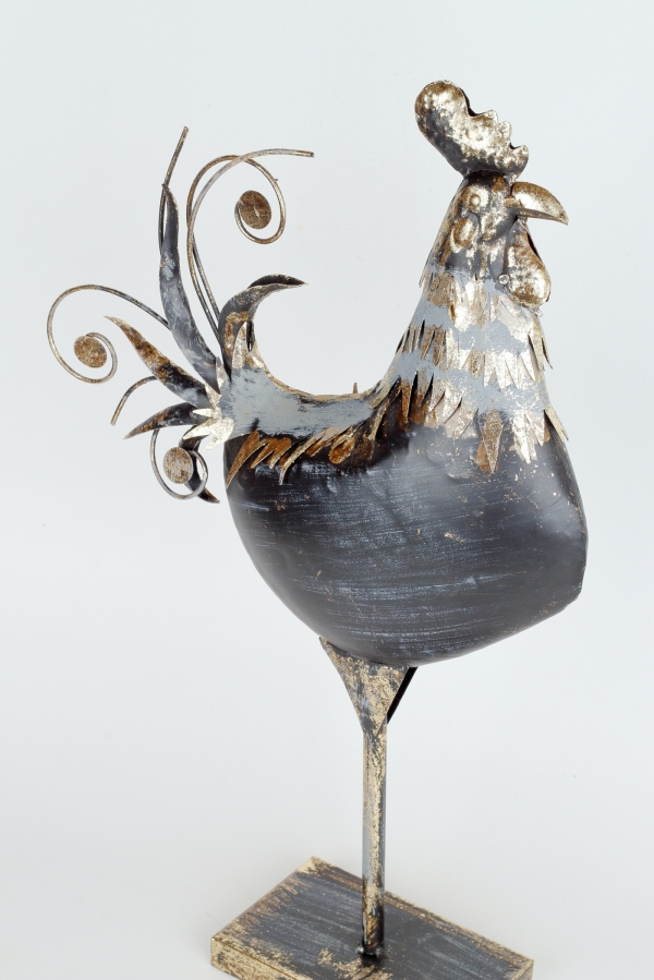 Kovová dekorace slepice 55cm