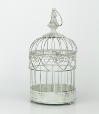 Kovová klec bílá 14x28cm