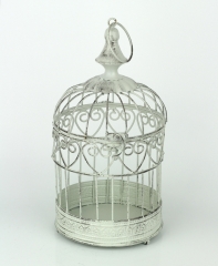 Kovová klec bílá 14x28cm