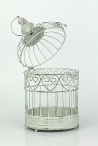 Kovová klec bílá 14x28cm