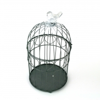 Kovová klec s ptáčkem set 2ks - 35/43cm