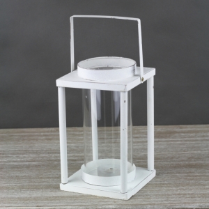 Kovová lucerna bílá 28cm