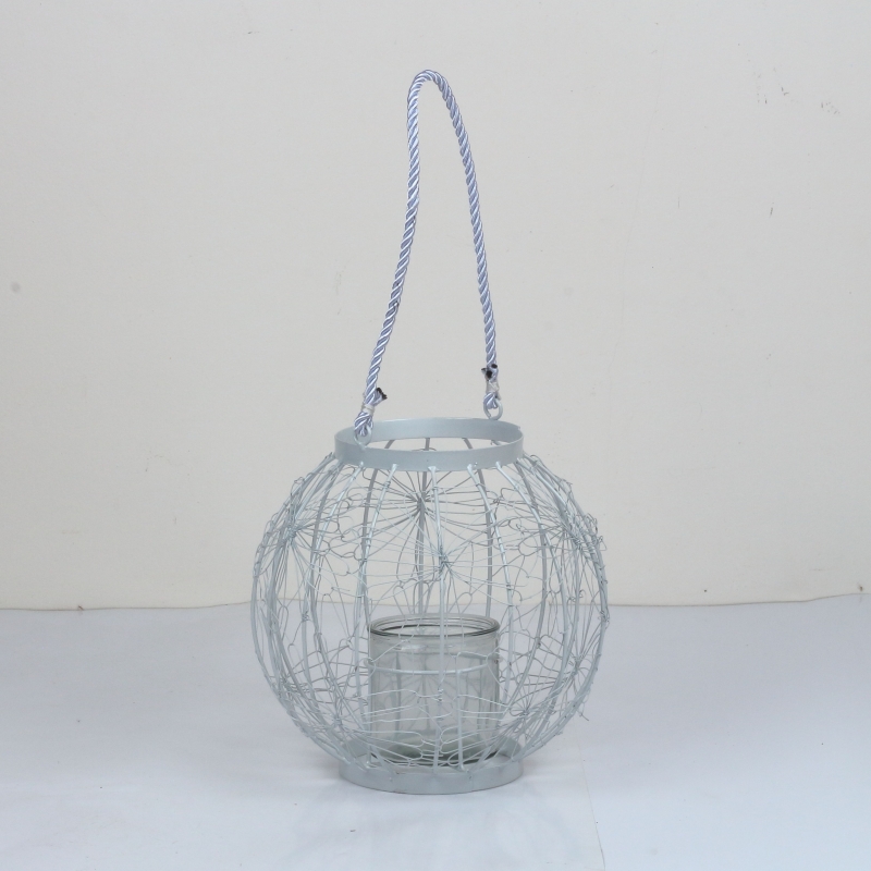 Kovová lucerna proplétaná 25x28cm