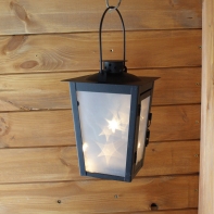 Kovová lucerna s 5ti LED 14x20x14cm