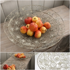 Kovová mísa na ovoce s patinou 39/47,5cm (set 2ks)