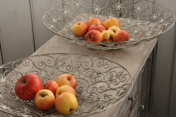 Kovová mísa na ovoce s patinou 39/47,5cm (set 2ks)