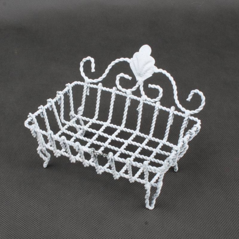 Kovová mýdlenka bílá 14,5x11x10,5cm