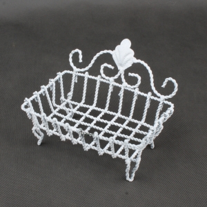 Kovová mýdlenka bílá 14,5x11x10,5cm