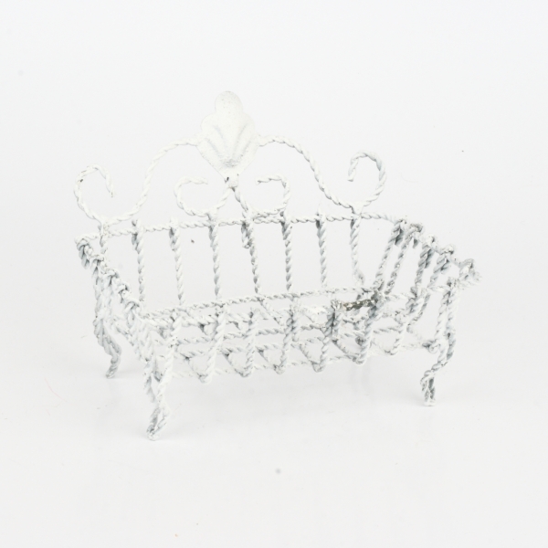 Kovová mýdlenka bílá 14,5x11x10,5cm