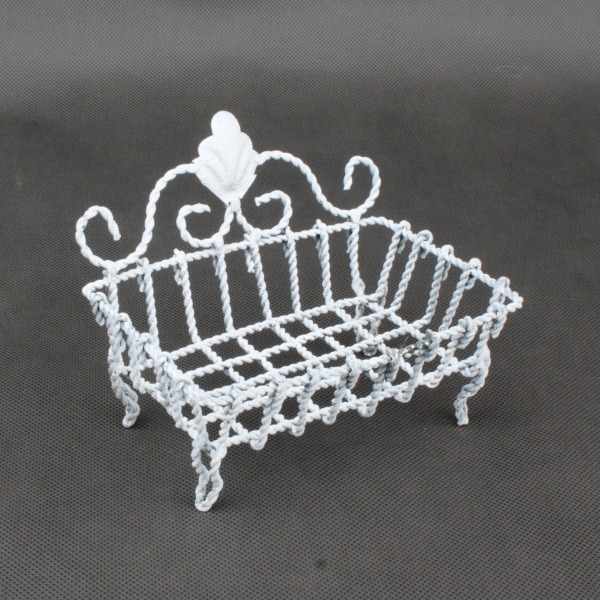 Kovová mýdlenka bílá 14,5x11x10,5cm