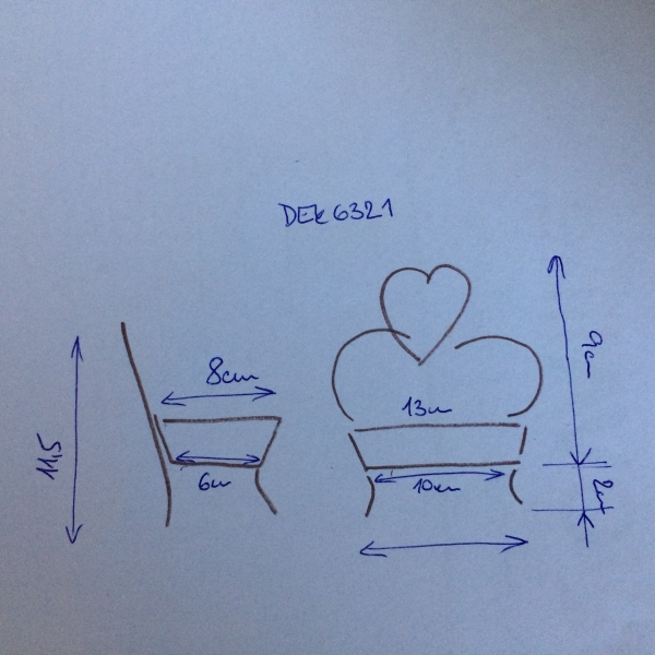 Kovová mýdlenka srdce 14x11x10,5cm