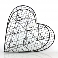 Kovová nástěnka srdce na fotky a vzkazy 33,5cm