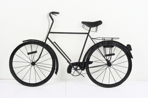 Kovová nástěnná dekorace červené kolo BICYKLE 89x53x5cm