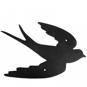 Kovová nástěnná dekorace na zeď letící pták typ B 38cm