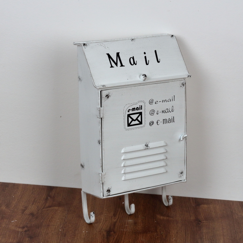 Kovová poštovní schránka bílá 38x26x9cm