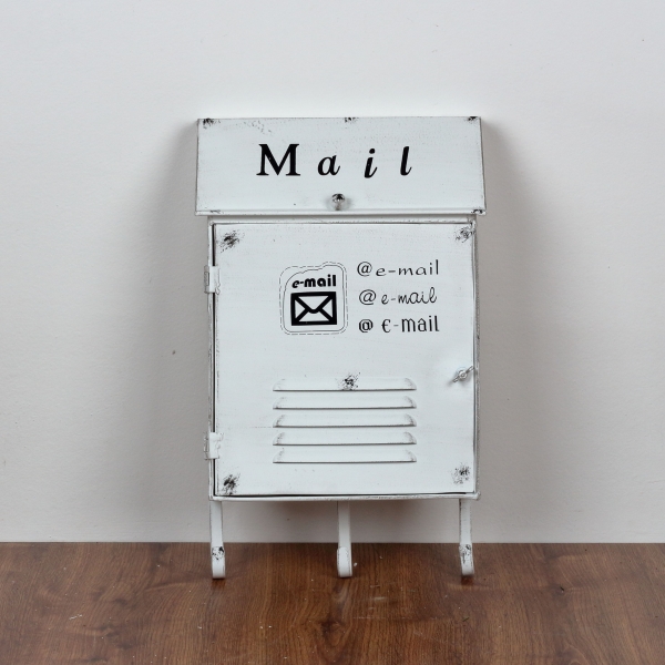 Kovová poštovní schránka bílá 38x26x9cm