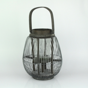 Kovová zahradní lucerna šedá 23cm