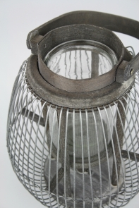 Kovová zahradní lucerna šedá 23cm