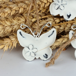 Kovová závěsná dekorace motýl 6ks 4,5×4,5×1,3cm