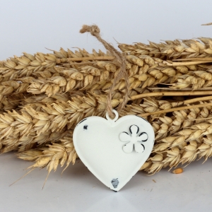 Kovová závěsná dekorace srdce 6ks 4,5×4,5×1,3cm