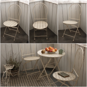 Kovová židle bílá 39cm