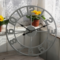 Kovové hodiny šedé 40cm
