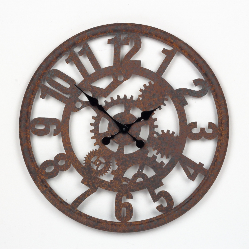 Kovové industriální nástěnné hodiny 58cm
