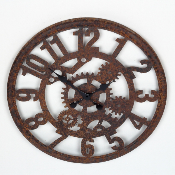 Kovové industriální nástěnné hodiny 58cm