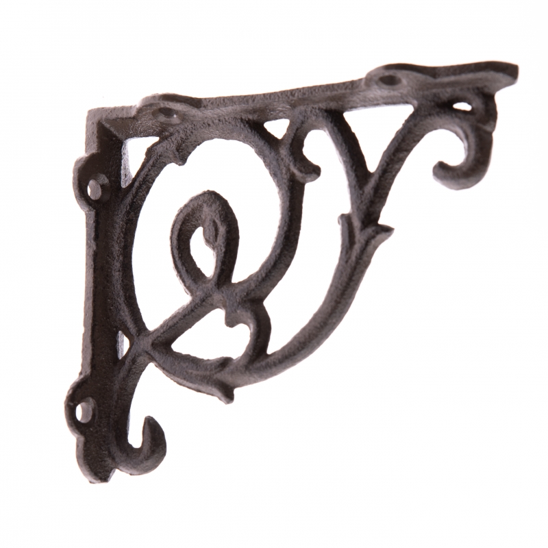 Kovové konzole s hákem - hnědá 18,4 x 15,6 x 4 cm