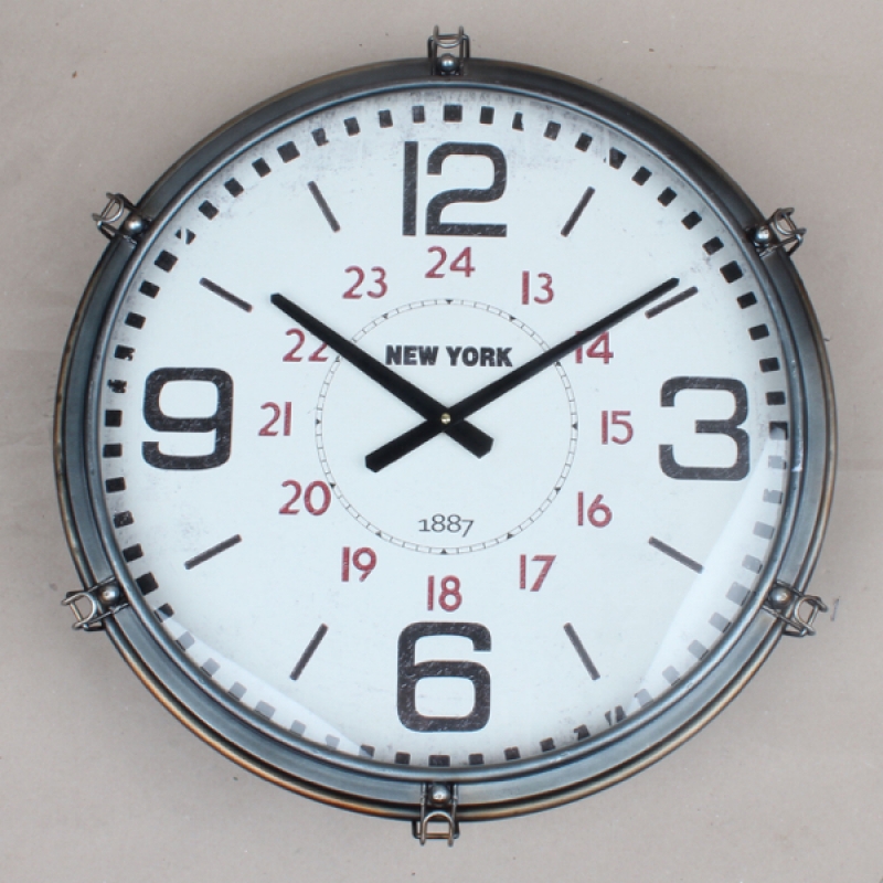 Kovové nástěnné hodiny NEW YORK 51,5cm