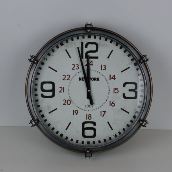 Kovové nástěnné hodiny NEW YORK 51,5cm
