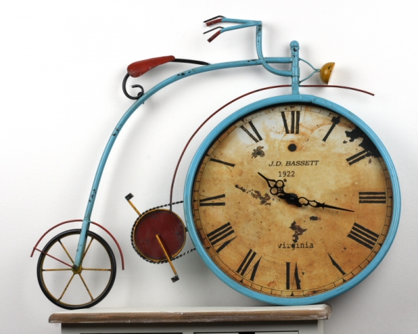 KOVOVÉ Nástěnné hodiny retro kolo 78x67cm 