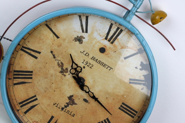 KOVOVÉ Nástěnné hodiny retro kolo 78x67cm 