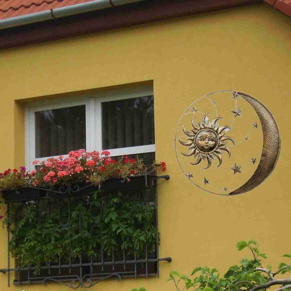 Kovové slunce na zeď 75cm