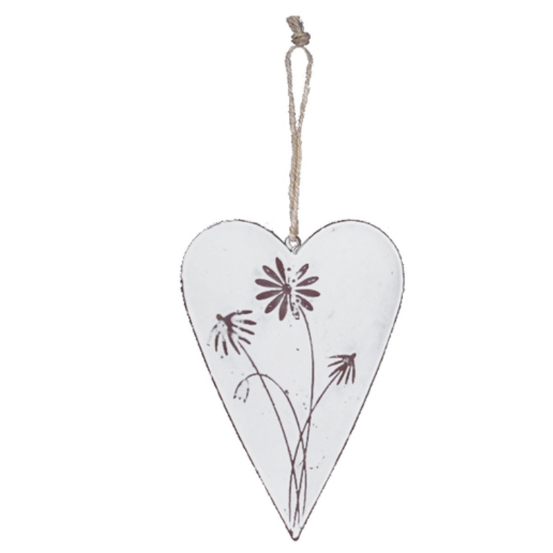 Kovové závěsné srdce Jarní probuzení malé